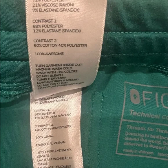 Figs Hunter Green Zamora Scrub Pants Great Condition SP - Picture 14 of 16